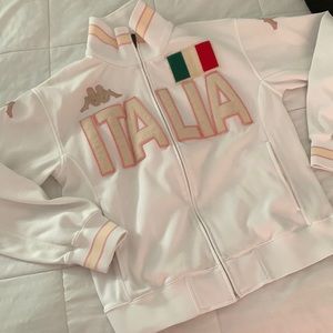 NWOT- vintage white kappa sweatshirt/ jacket